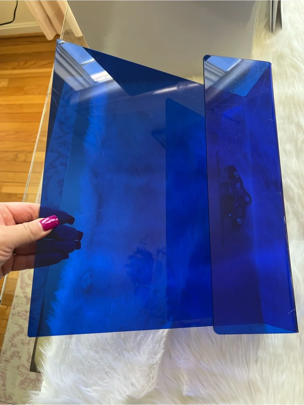 Blue Acrylic slantboard with Silver Clip teacher tool for kids